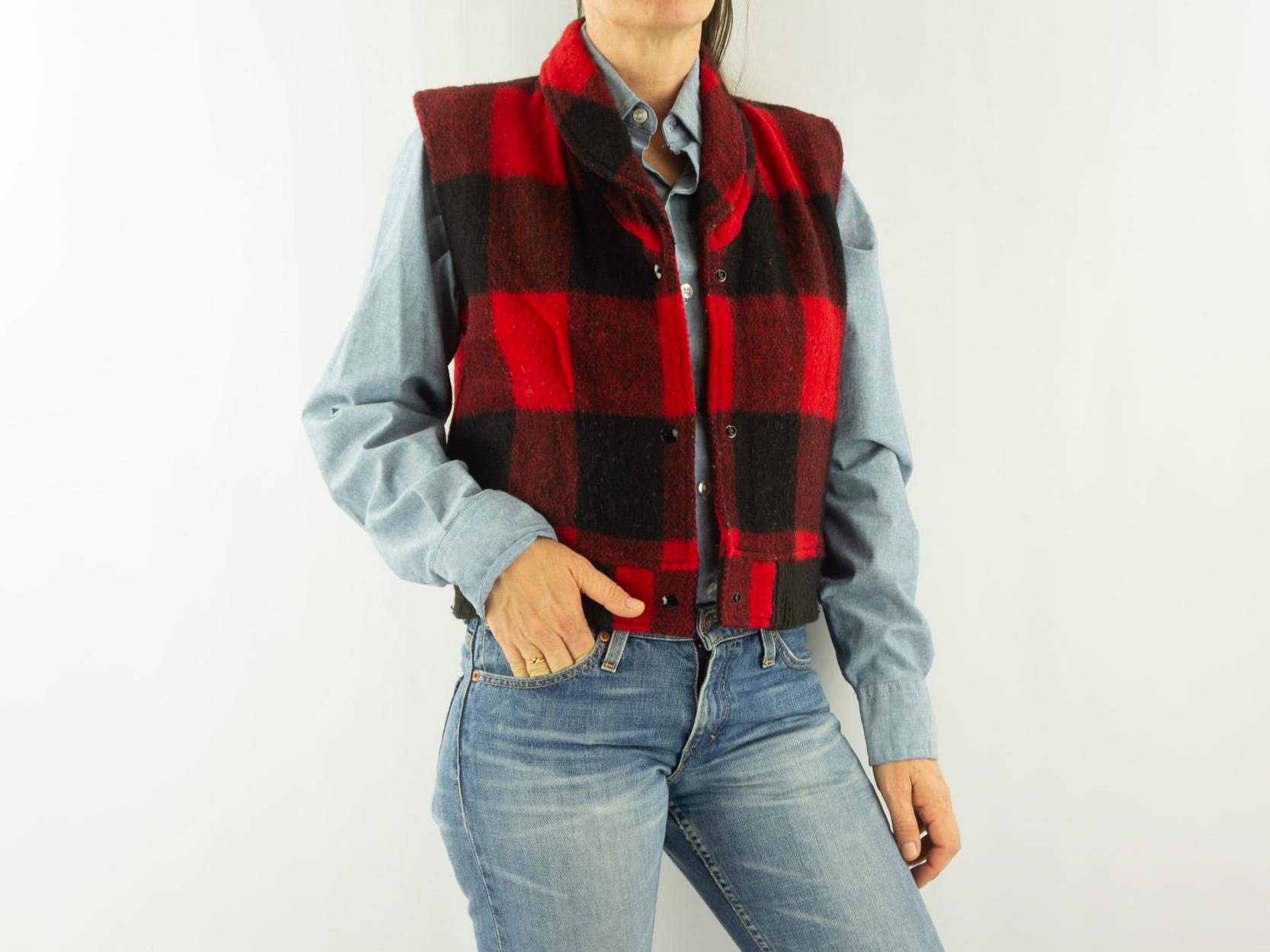 Woolrich Wool Vest - Etsy Canada