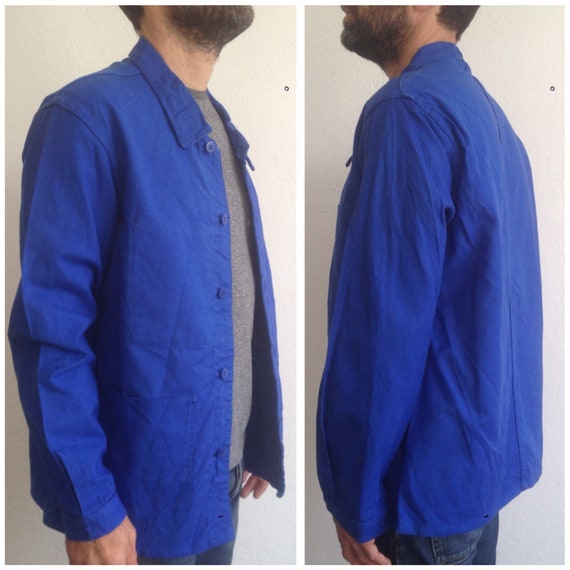 French Vintage Workwear | 1980s | Blue Worker Jac… - image 3