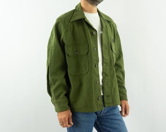 Vintage Wool Field Shirt 1950s | U.S. Army OG-108 Military Utility