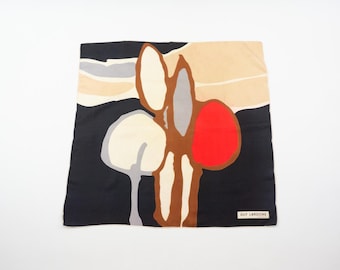 Vintage Guy Laroche Silk Scarf 1980s | Abstract Print Foulard, Made in France | 29.5"