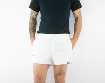 Boni Vintage French Rugby Shorts 1960s | White Cotton, Short Cut | Retro Sport