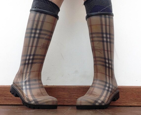 vintage burberry rain boots