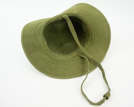 Vintage Military Bush Hat 1950s | French Army Cotton Jungle Hat