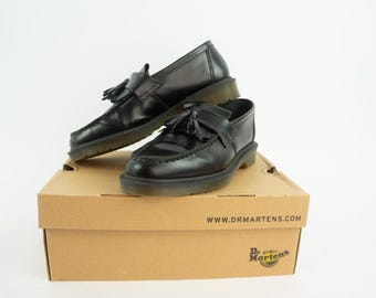Mocassini Dr. Martens vintage con nappine anni '90 / Pelle nera, suola spessa / UK9 US10