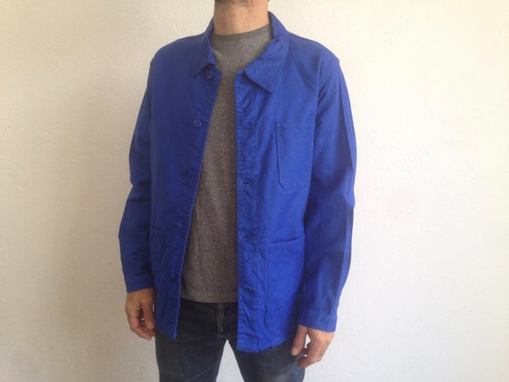 French Vintage Workwear | 1980s | Blue Worker Jac… - image 2