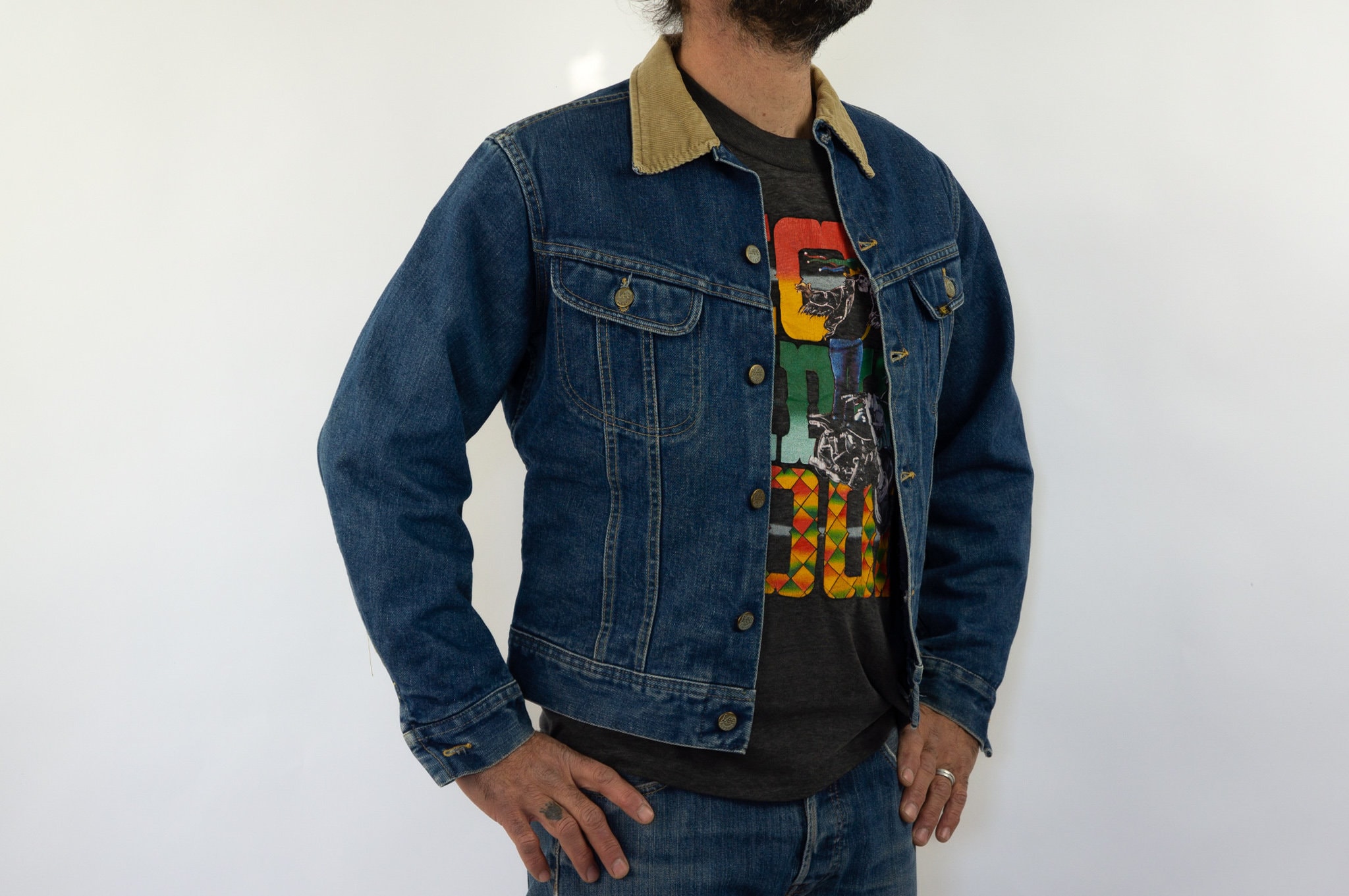 October’s Very Own New Monogram Denim Trucker Jacket Washed Indigo Small