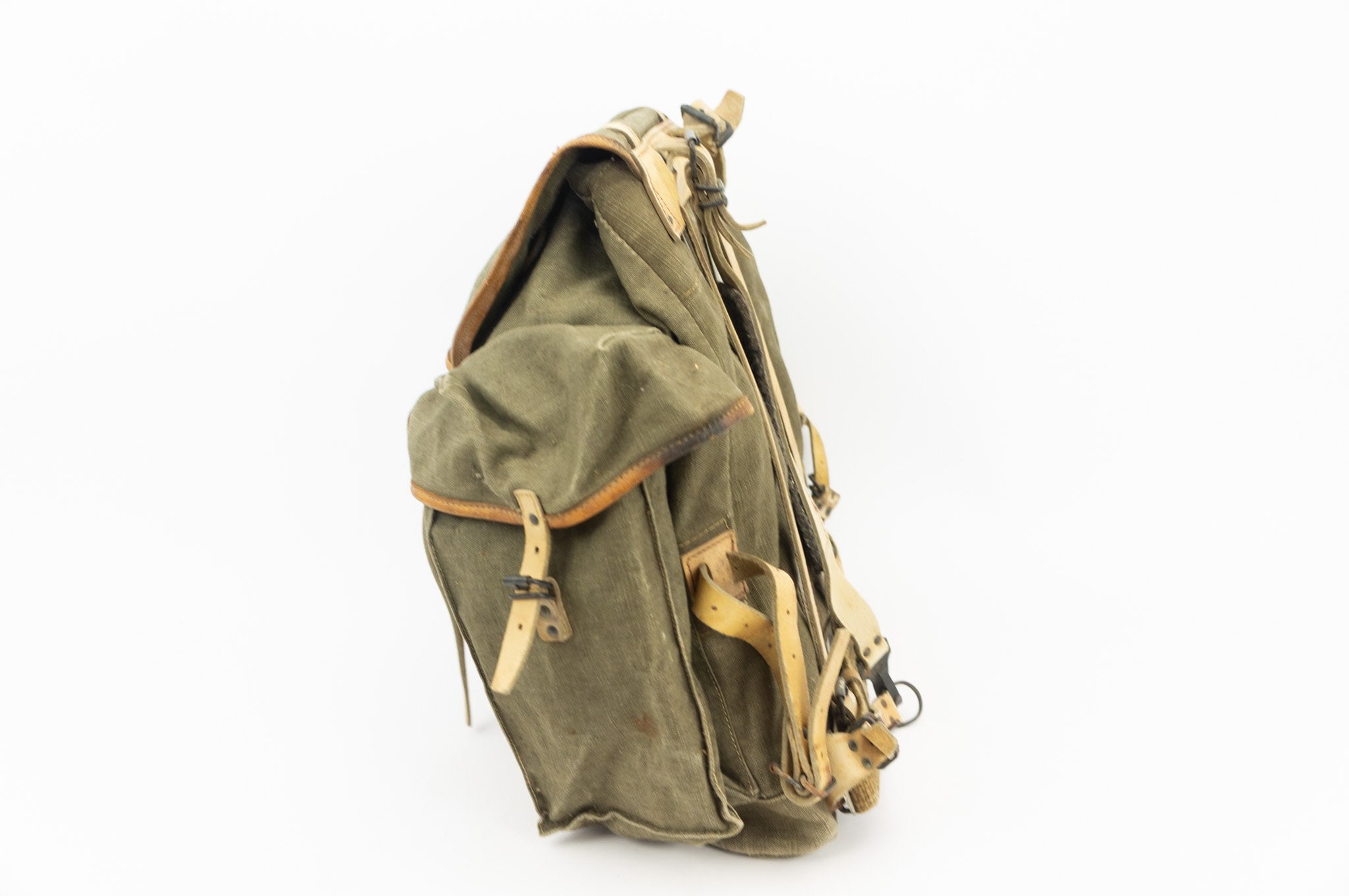 Army Backpack Original French Military Vintage Surplus Combat Bag Olive  Medium