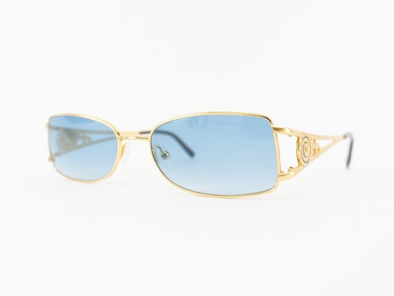 Bulgari Blue and Gold Accented Eyewear NEW Bvlgari 6159 Sunglasses 20141A Light Blue 100% AUTHENTIC  main image 4