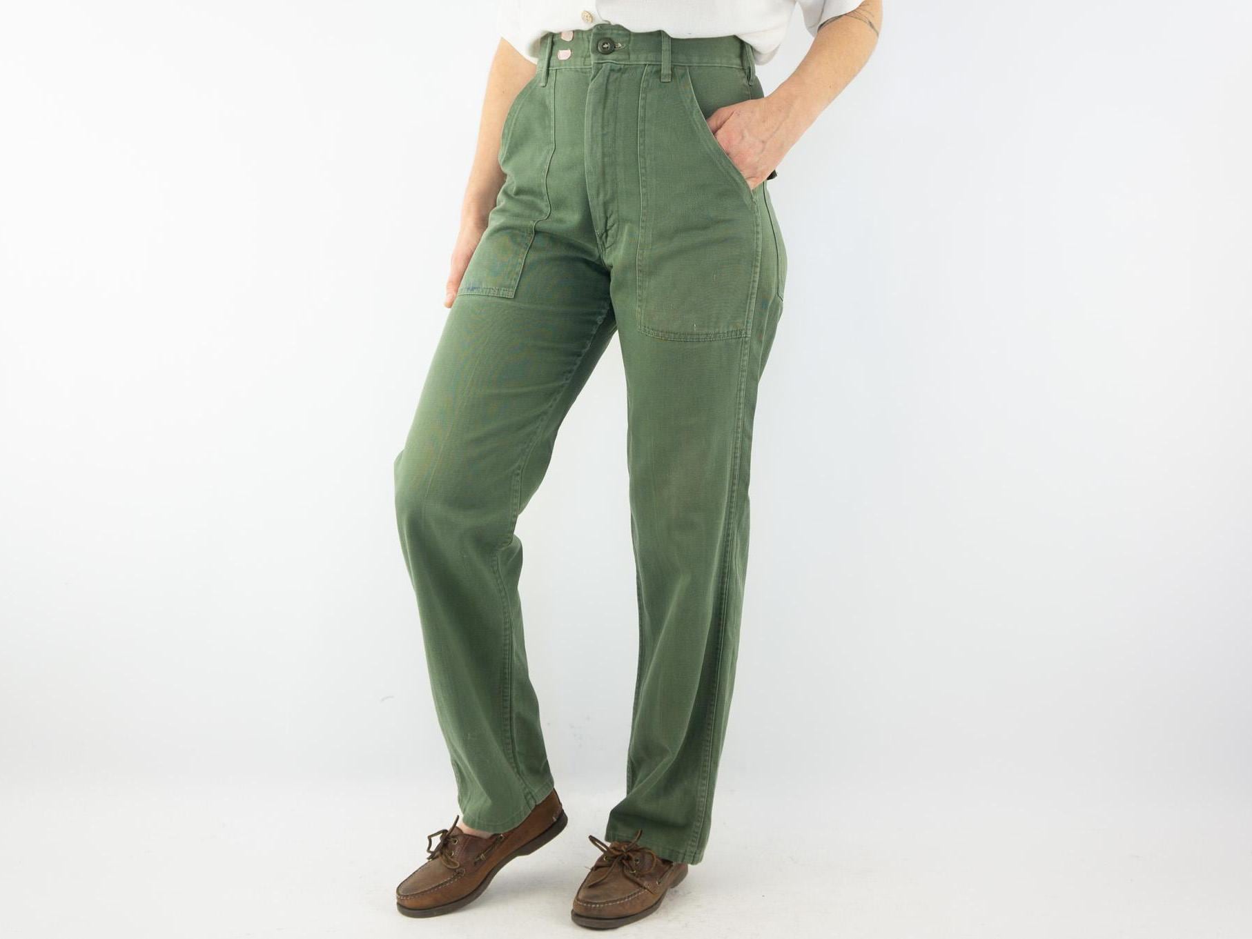 パンツ US ARMY UTILITY TROUSERS OG-107 1950s Vintage US Army OG-107 Fatigue Trousers 1960s | Green Straight