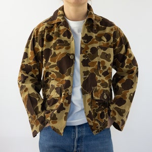 Ranger | Vintage Hunting Jacket | 1970s | Camouflage Jacket/Coat | Lightweight Canvas | Frogskin Camo | Duck Camo | Made in USA | Size XS