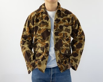 Large Vintage 70s Red Head Duck Camo Canvas Hunting Jacket