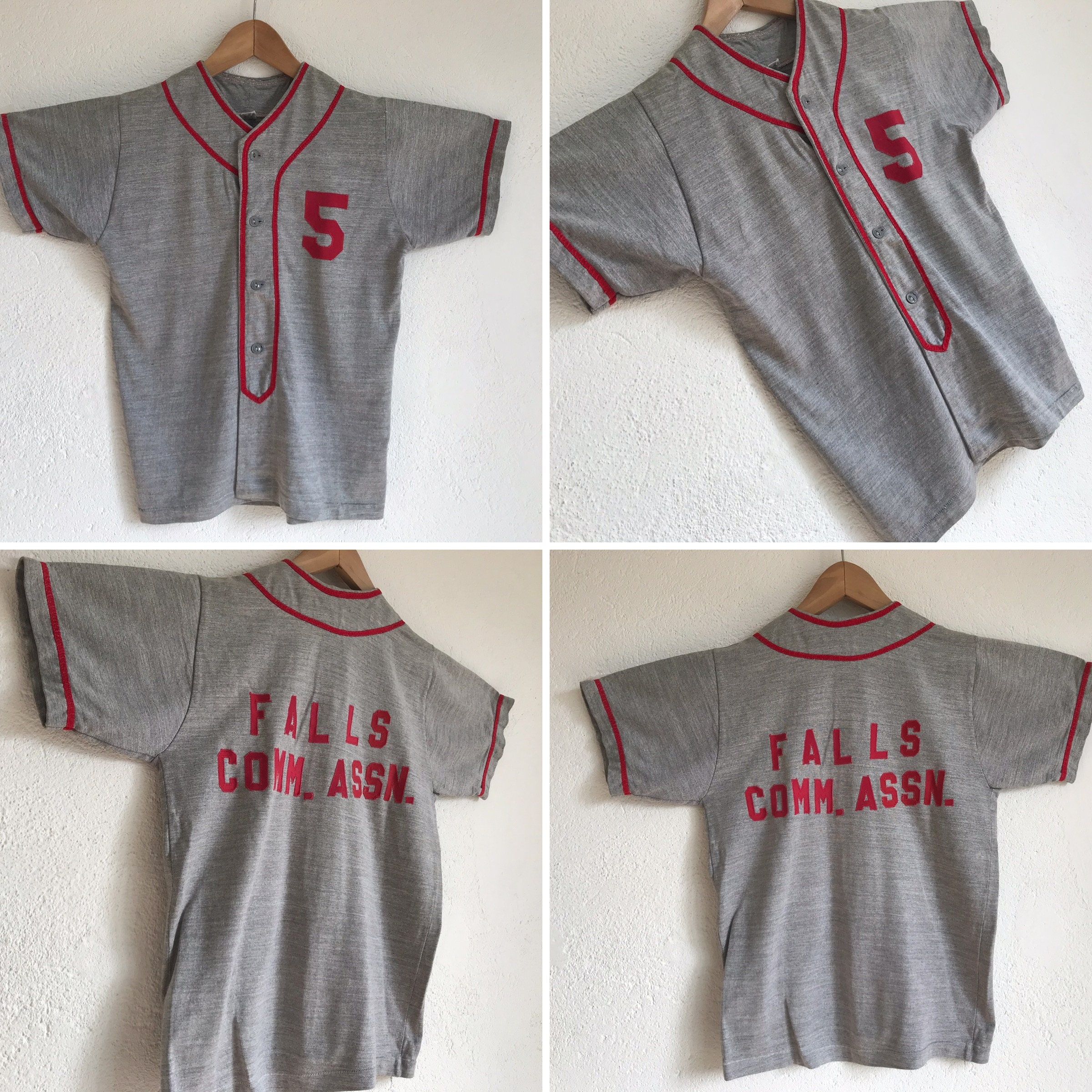 Russell Southern Vintage Baseball Jersey 1960s | Grey Cotton Blend