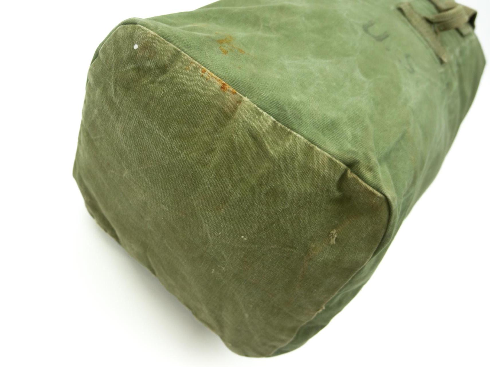 Vintage U.S. Army Military Bag 1940s | WWII Duffle | Large Khaki