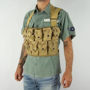 Vintage US Army Grenade Vest WW1/WW2 | Usmc Vest | Khaki Cotton