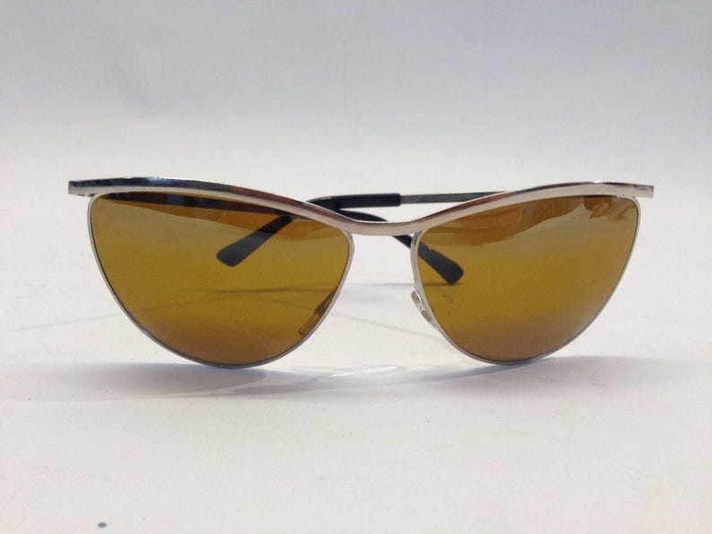 Vintage Solar Sunglasses 1980s | Silver Frame Glasses | Brown Lenses | Retro Ray-Ban Style | France | NOS image 1