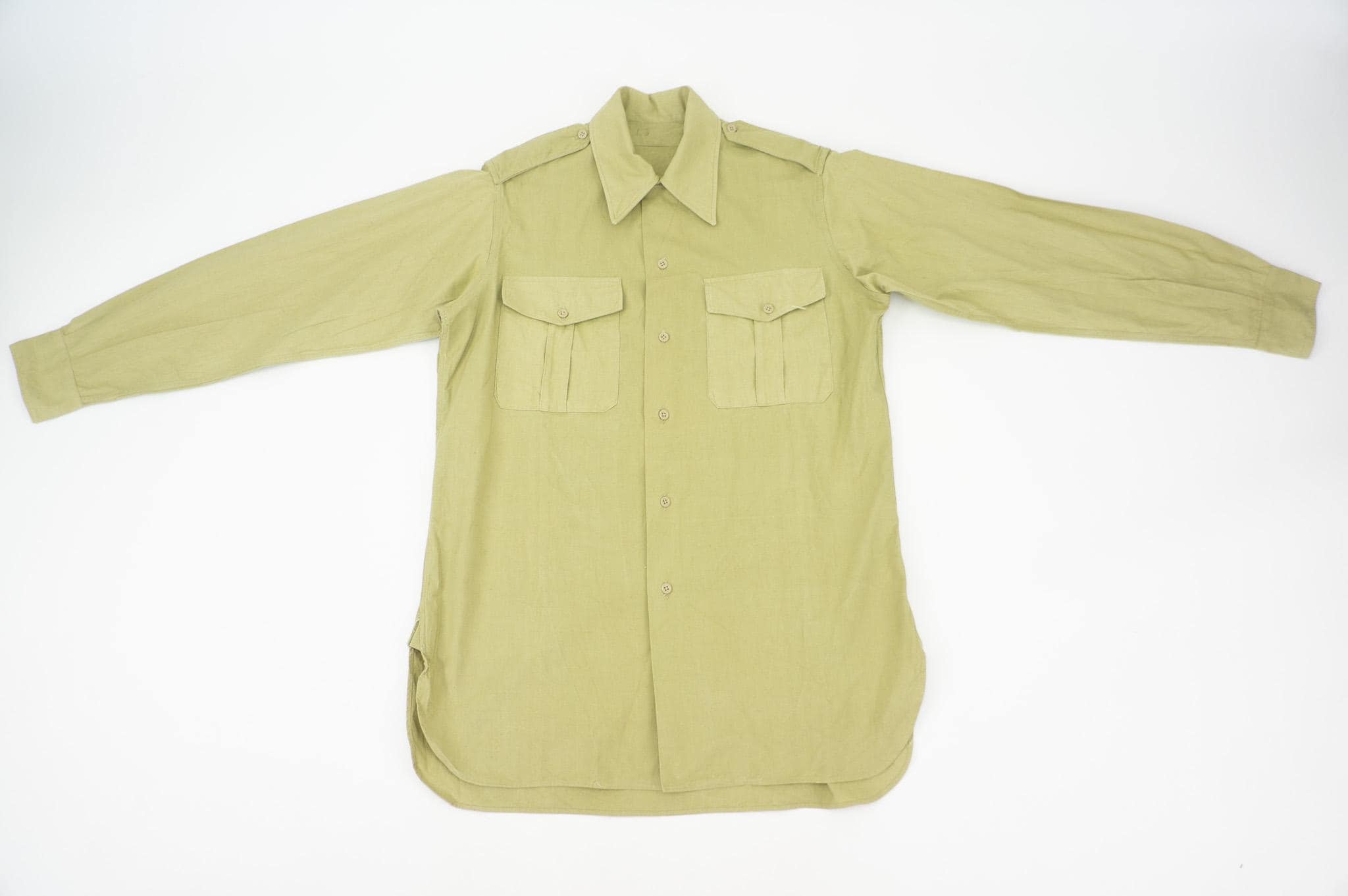 トップス 1950s French Army Field Officer Shirt Deadstock 1950s French Army Camp Collar Shirt (M/L