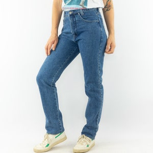 Canabis / Jeans Vintage Mujer / Años 80 / Pantalones de Cintura Alta / Denim Azul Lavado / Mom Jeans / Pantalones Tapered / Look Años 80 / NOS / Talla M