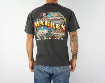 Vintage 00s HARLEY Davidson T-shirt Pocono Biker Motorcycle Black