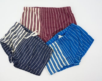 Vintage Men’s Swim Brief 1970s | Striped Square Leg Trunks | Retro Beach Swimwear | NOS | Spain | S/M