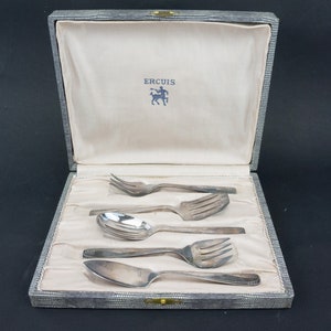 Ercuis | Vintage Cutlery Set | 1930/40s | Appetizers Cutlery Set | Silver Metal | Luxury Silverware | Art Deco Silverware | Made in France