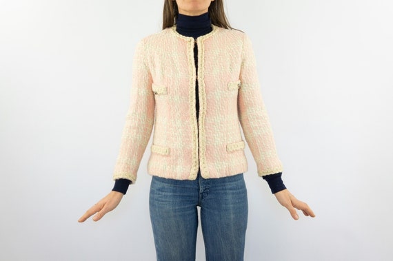 Vintage Blazer Jacket 1960/70s Pink Tweed Jacket Chanel 