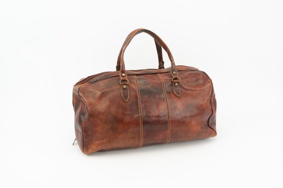 Vintage Duffle Bag | 1980s | Leather Handbag | Da… - image 6