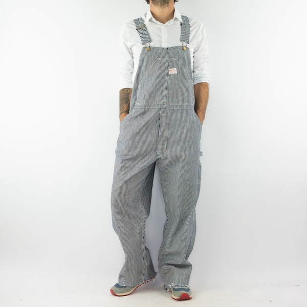 Smith's | Vintage Bib Overalls | 1950s | Union Made | Sanforised Striped Denim | Hickory Stripe | Rare | Made in USA | Size M