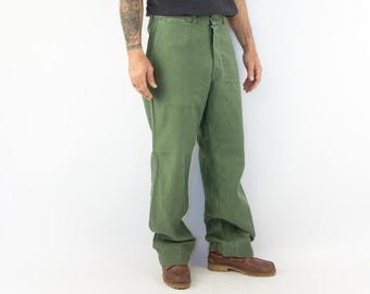 パンツ US ARMY OG-107 UTILITY TROUSERS 1960s VINTAGE US ARMY UTILITY TROUSERS PANTS OG-107 SATEEN 1960S