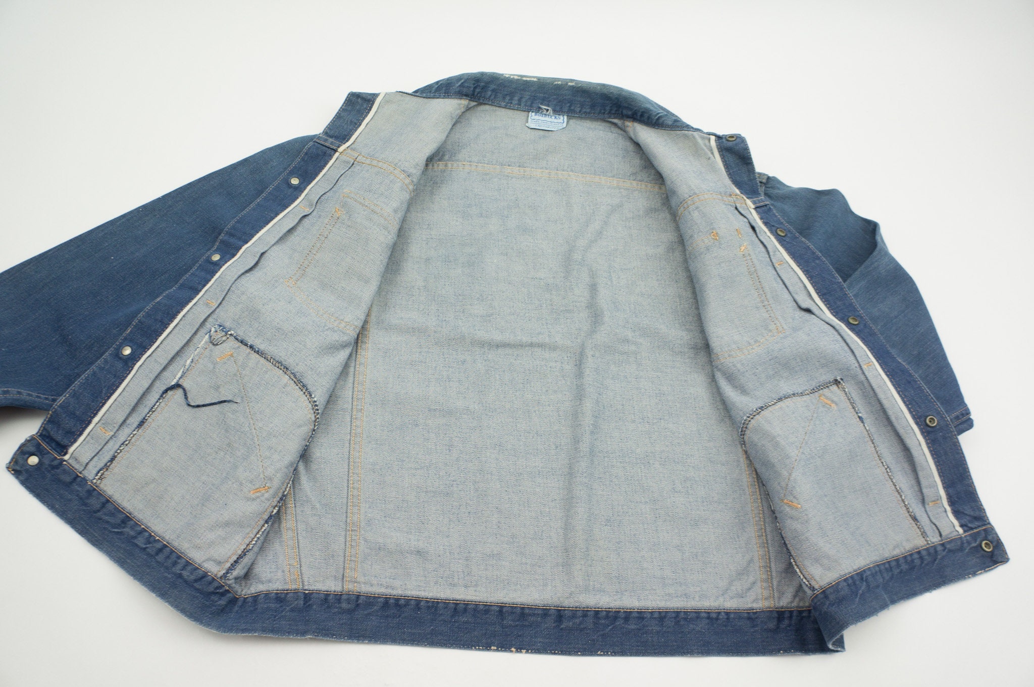 Vintage Roebucks Sears Pleated Denim Jacket 1950s | Selvedge 