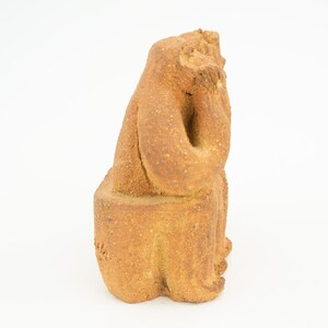 Vintage Brutalist Sculpture 1970s | Seated Terracotta Figures | Naive Art, Unique Piece | Made in Spain image 6