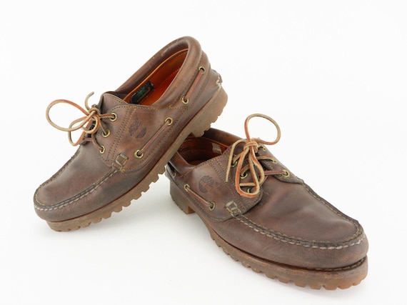 靴 90s timberland 3 eye Vintage 90s Timberland 3 Eye Classic Lug Moc Toe Boat Shoes