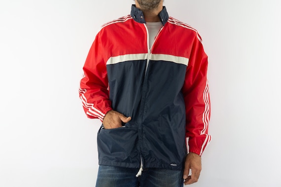 Adidas | Vintage Windbreaker Jacket | 1980s | Hooded Rain Adidas | Vintage Windbreaker Jacket | 1980s | Hooded Rain