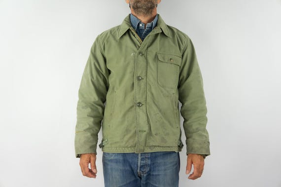 ★70s★us navy★vintage A2deck jacket Vintage A-2 Deck Jacket 1970s | US Navy Military Coat