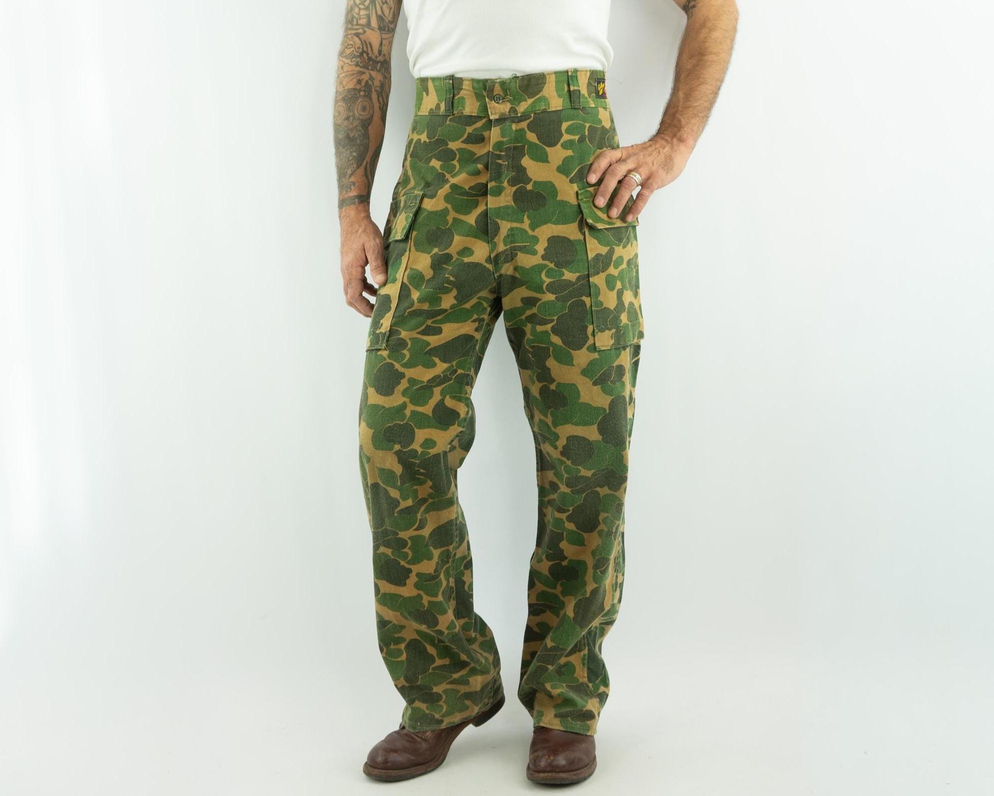 Vintage Bullseye Bill Frogskin Camo Hunting Pants 1960s | Cotton