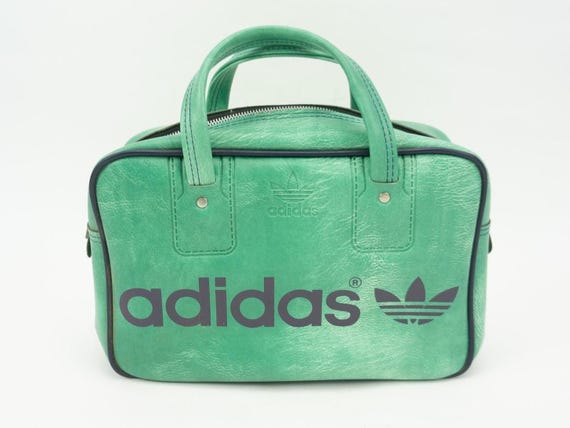 Adidas Vintage Sports Bag 1970s | Small Green Vinyl Gym Bag
