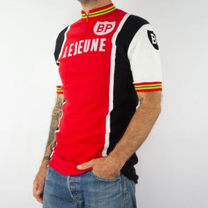 Maillot Cycliste Vintage Heurtefeu – Orange, Années 70, Taille S, Occasion