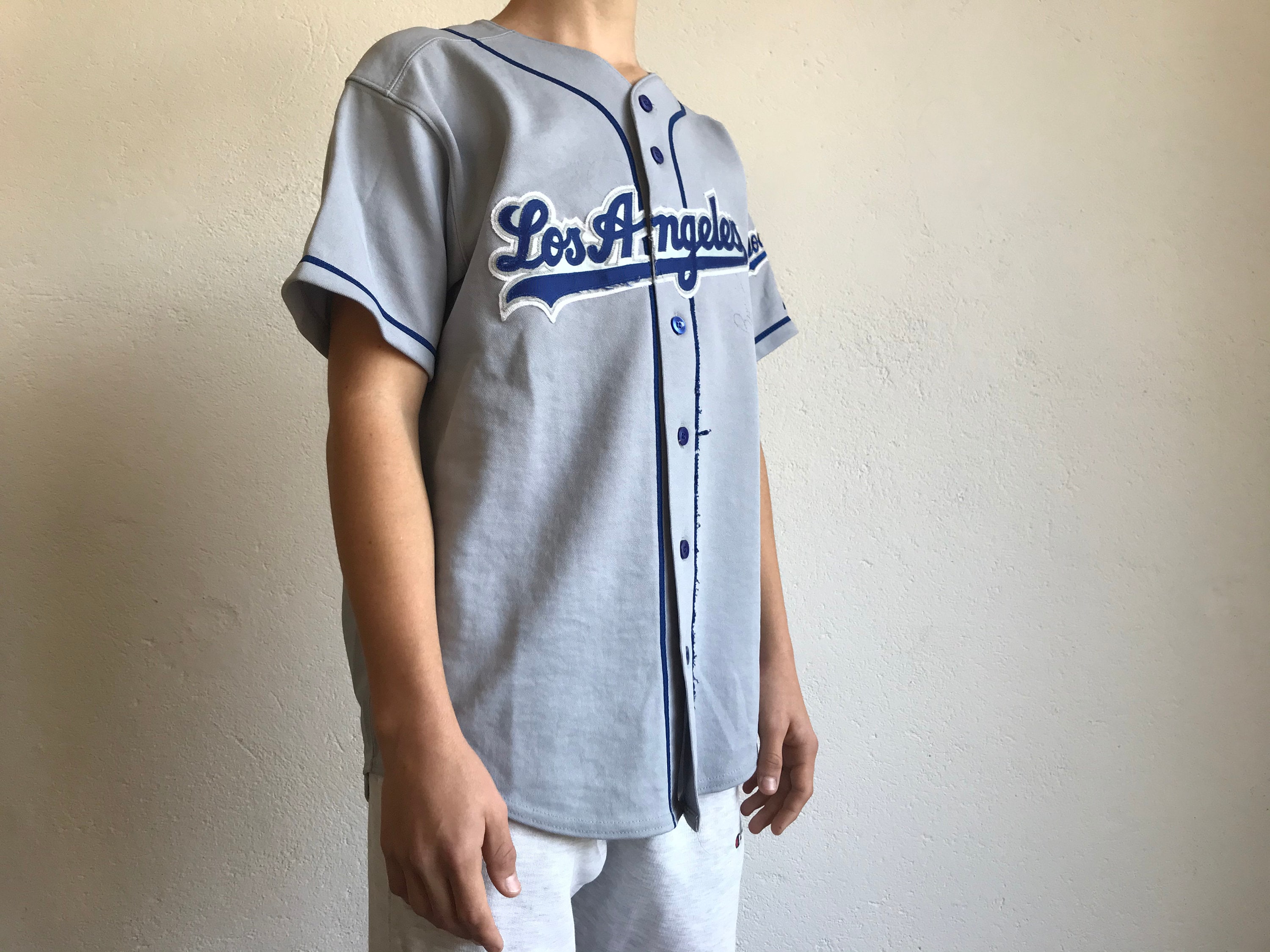 Vintage Majestic Authentic Los Angeles Dodgers Jersey Blue Large Men