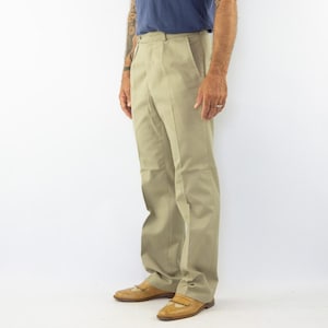 Vintage Pigeon Voyageur Work Pants 1950s | Beige Chino Cotton Workwear | NOS | France | M image 3