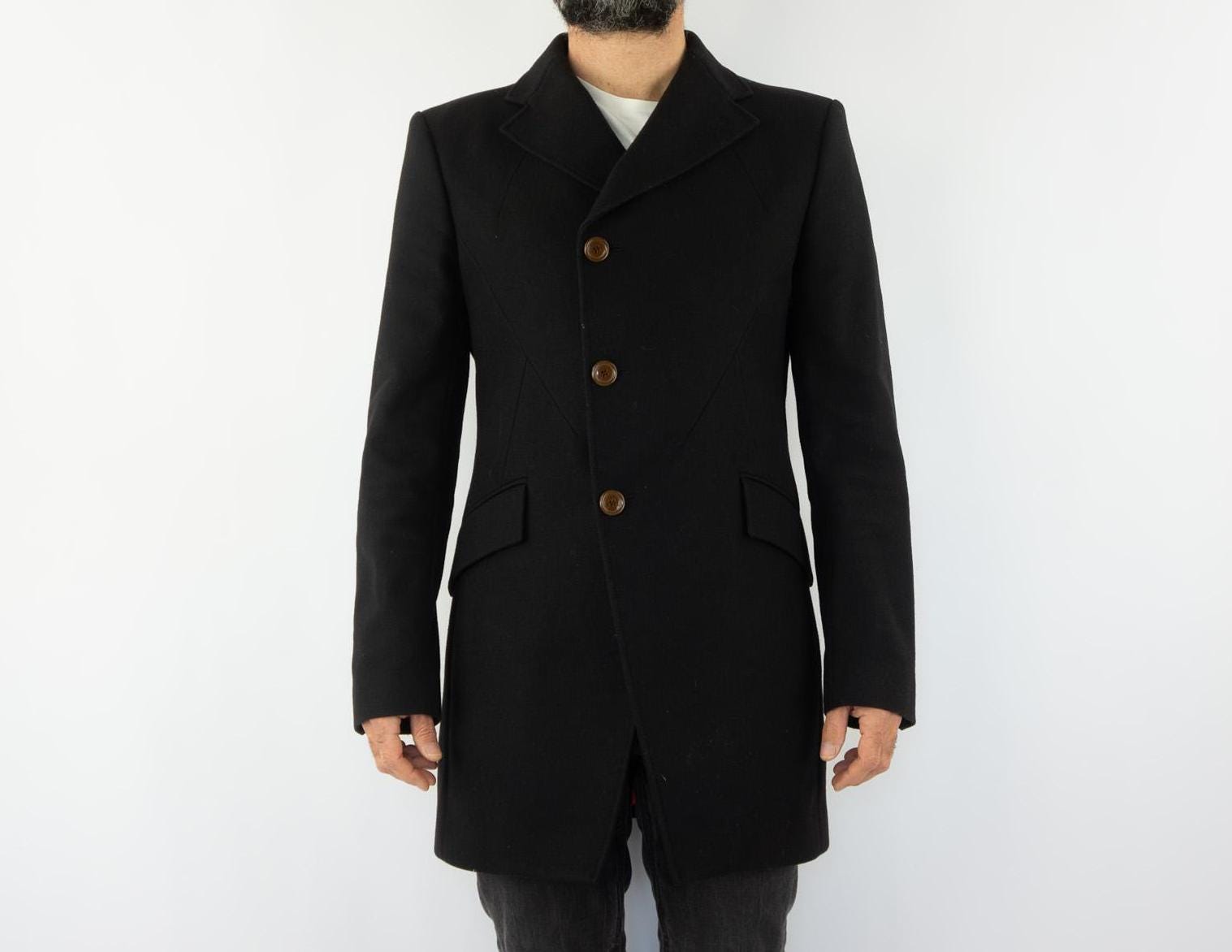 Vivienne Westwood Vintage Wool Cashmere Coat | Black Mid-length
