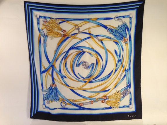 Gucci | Vintage Silk Scarf | 1980s | Scarf with B… - image 1