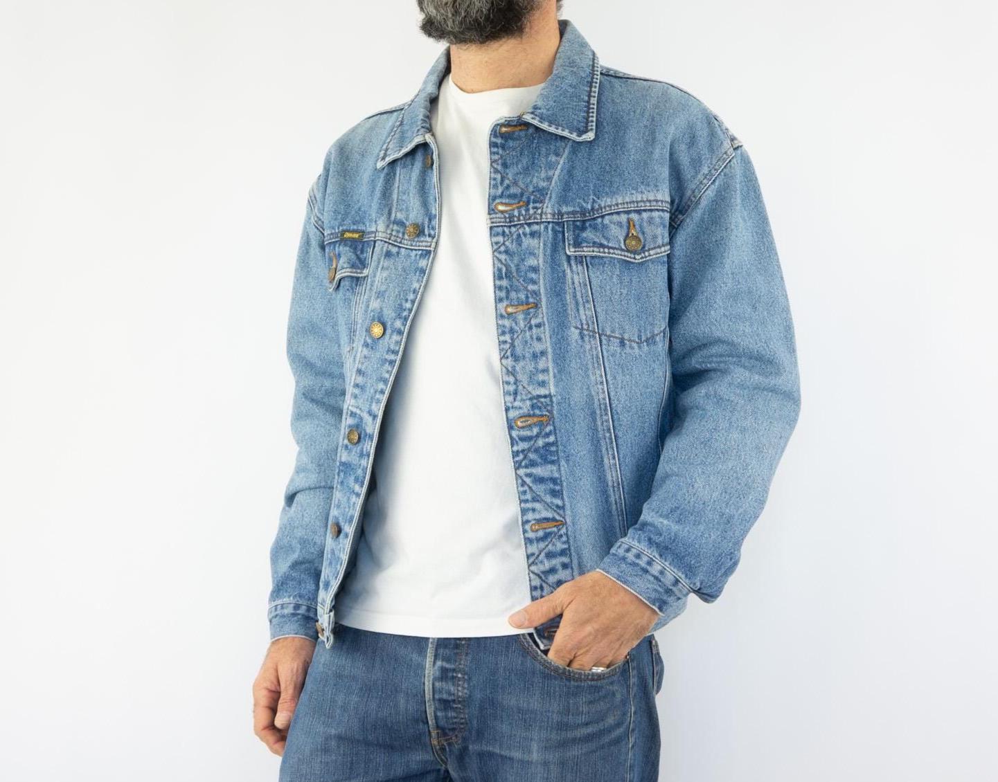 Vintage Denim Jacket 1990s | Light Wash Trucker | Oversized