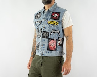 Vintage Levi's Battle Vest 1990s | Denim Kutte Biker Jacket