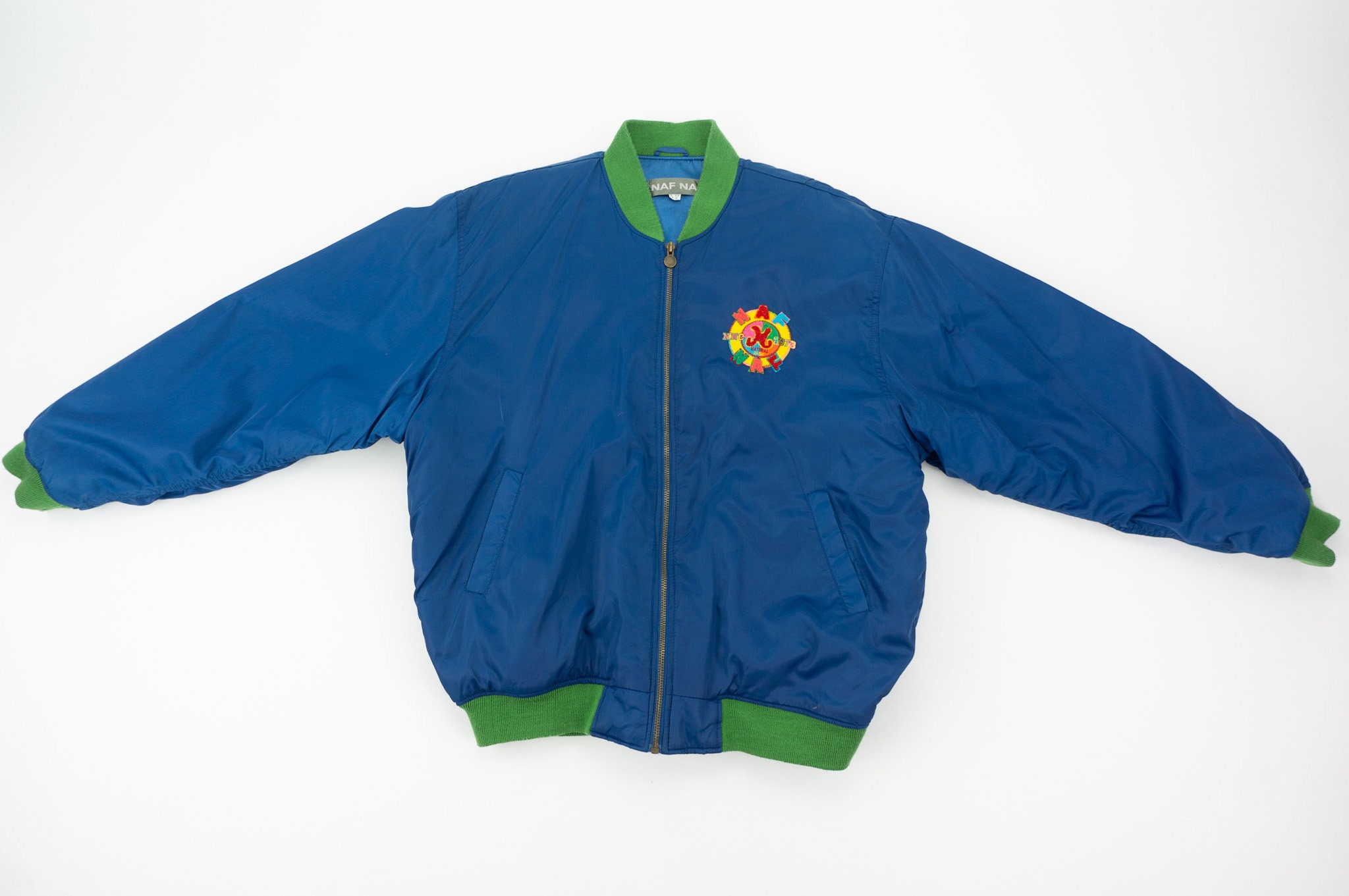Vintage Naf Naf Bomber 1990s | Oversize Flight Jacket, Blue Green