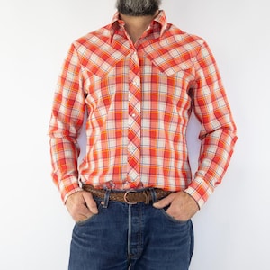 Levi’s Vintage Westernhemd 1980er Jahre | Rot-weißes Karo Cowboyhemd | Rodeo Country Rockabilly Stil | Western Wear | Grösse L