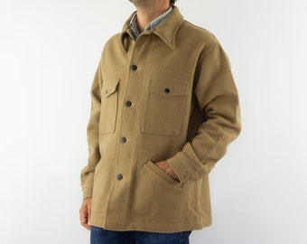 Pendleton | Wool Field Jacket | 1960/70s | Mackinaw Jacket | Overshirt | Beige | Virgin Wool | Short Coat | Peacoat | Made in USA | Size XL