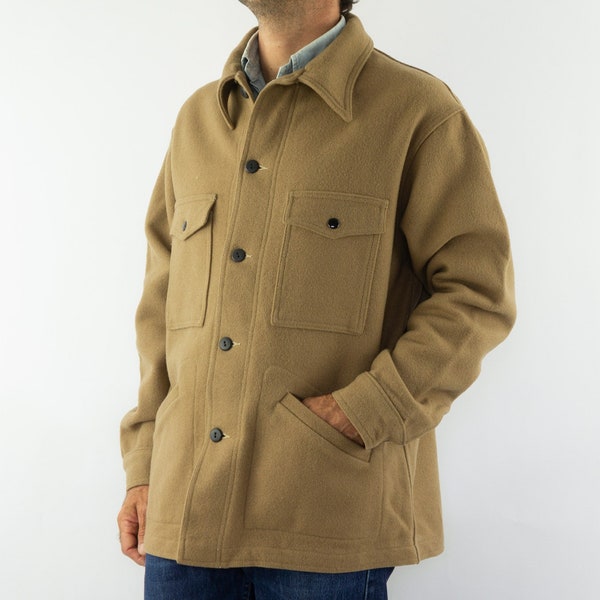 Pendleton | Veste Mackinaw Vintage | 1960s | Surchemise | Beige | 100% Laine | Manteau court | Caban | Made in USA | TailleXL