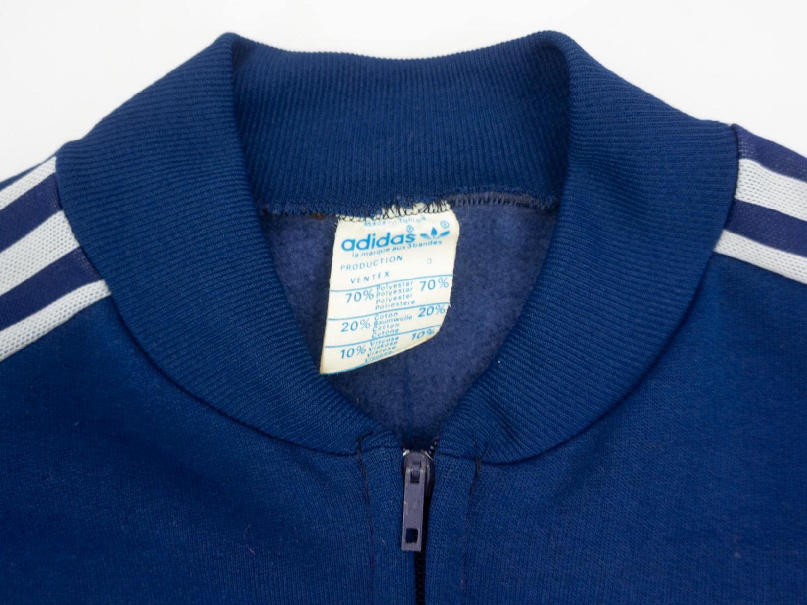 Vintage Adidas Ventex Track Jacket 1970s | Navy Blue Club Logo 