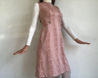 Vintage A-Line Mod Dress 1960s | Geometric Trapeze, Sleeveless | Made in France | NOS | M