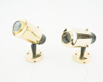 Vintage Jacques Biny Zodiac for Lita Wall Lights 1950s | Brass Sconces | France | NOS