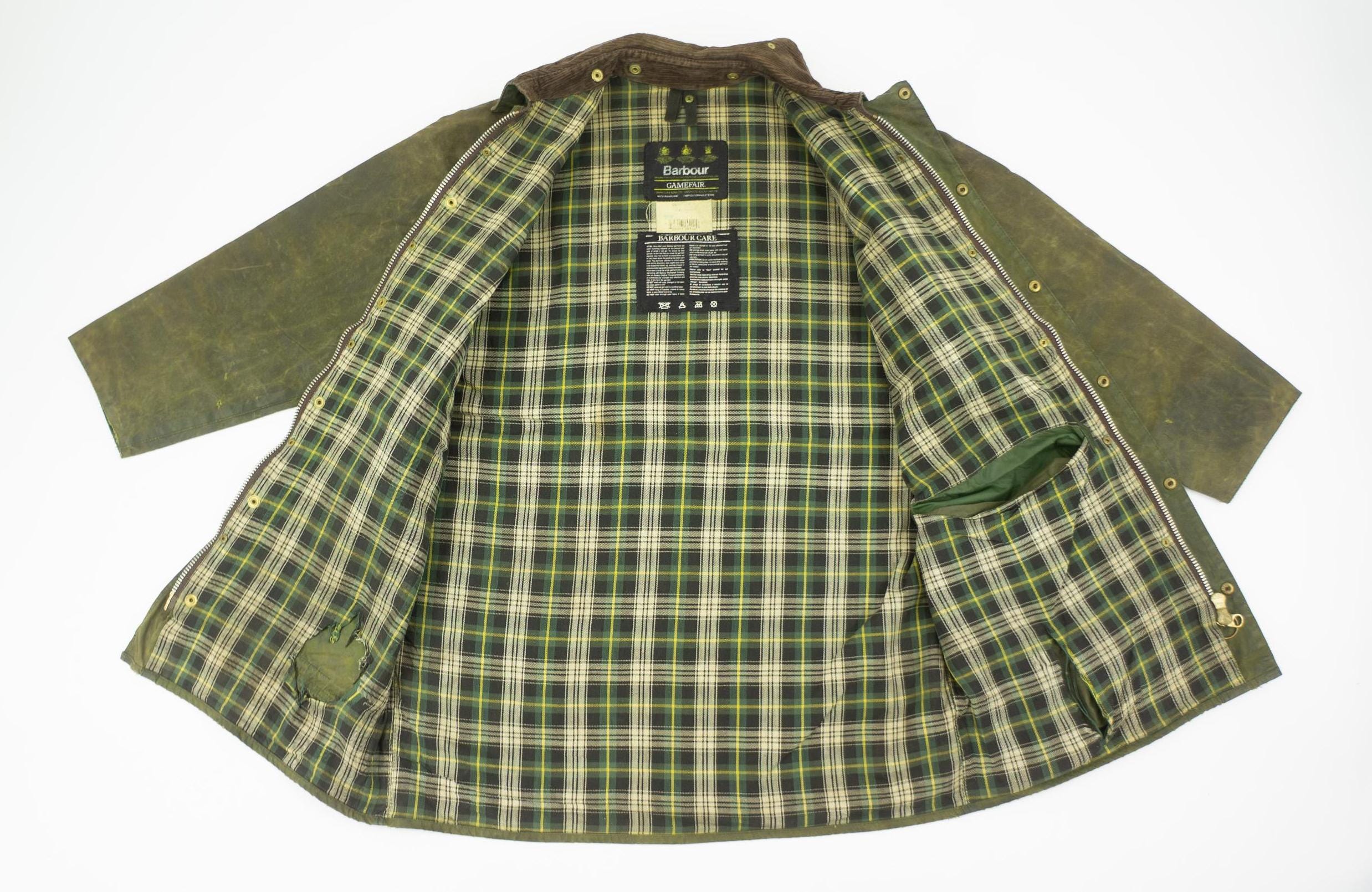 Vintage Barbour Gamefair Jacket 1990s | Patinated Olive Wax Cotton